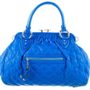 MARC JACOBS Quilted Leather Handle Bag | Bright Blue!